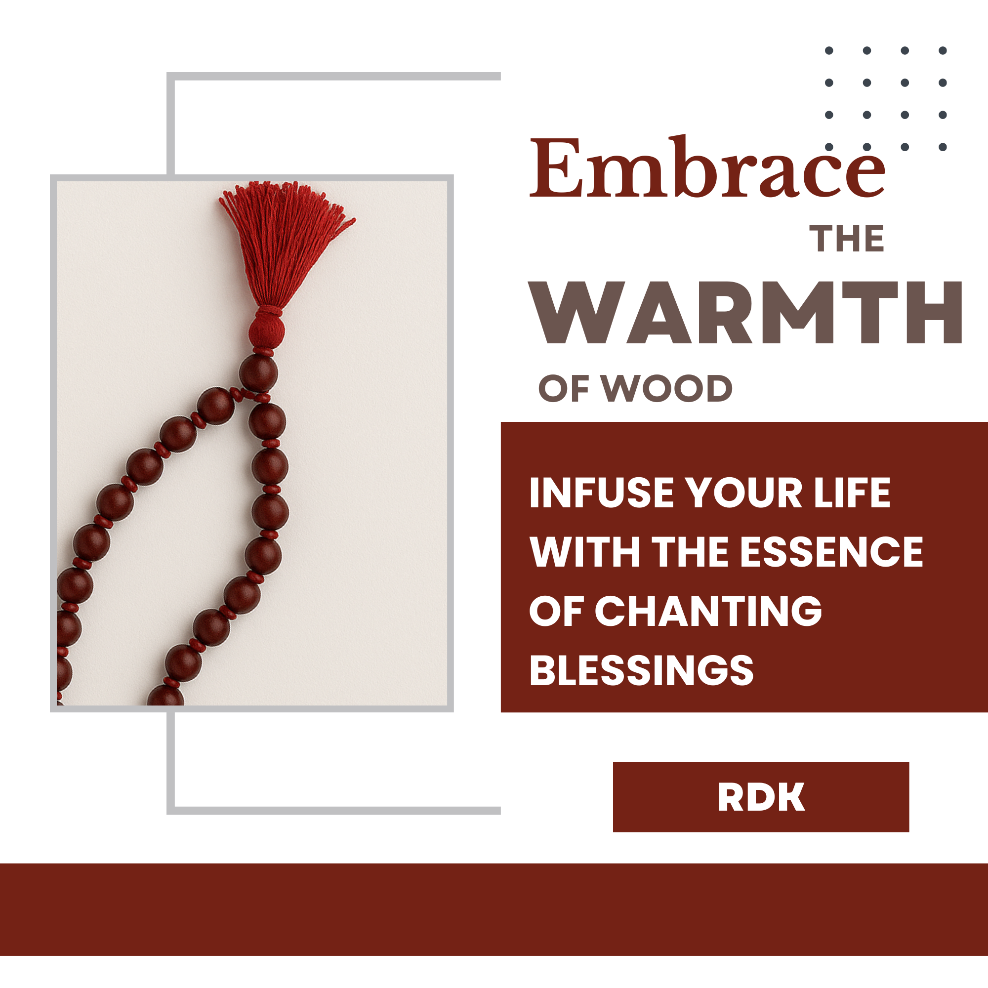 RDK Red Sandalwood 54+1 Knotted Japa Mala