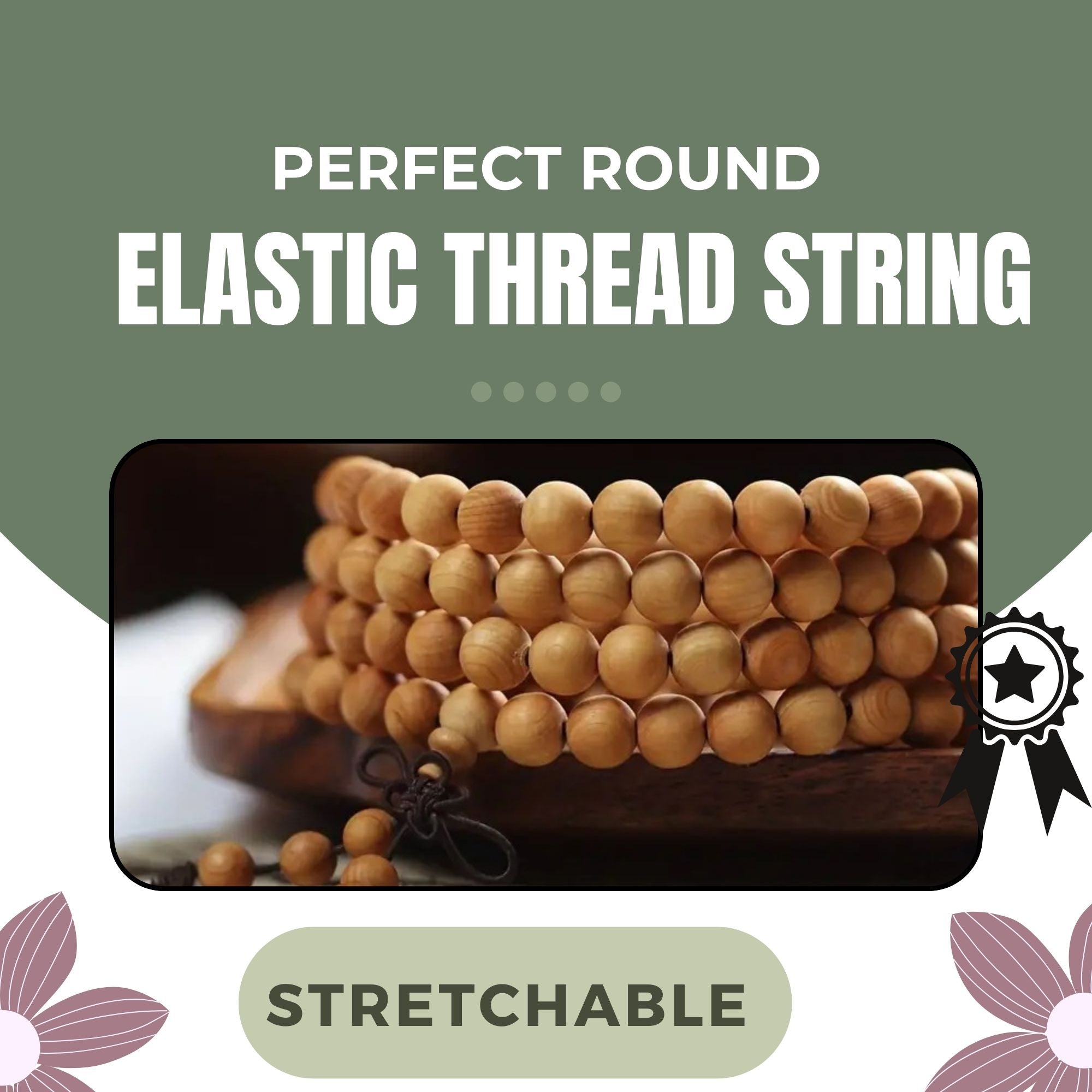 RDK Premium Natural Sandalwood Mala (108 Beads) with Guru Bead