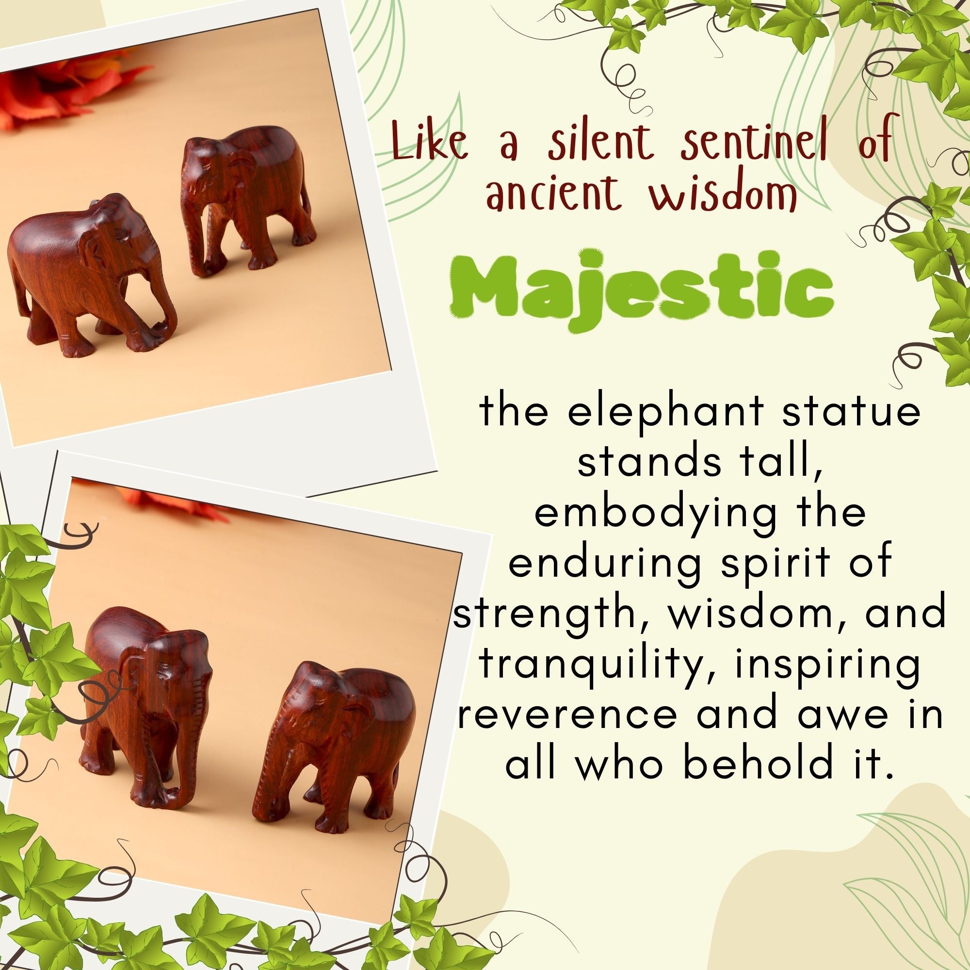 RDK Red Sandalwood 3 Inch Elephant Pair