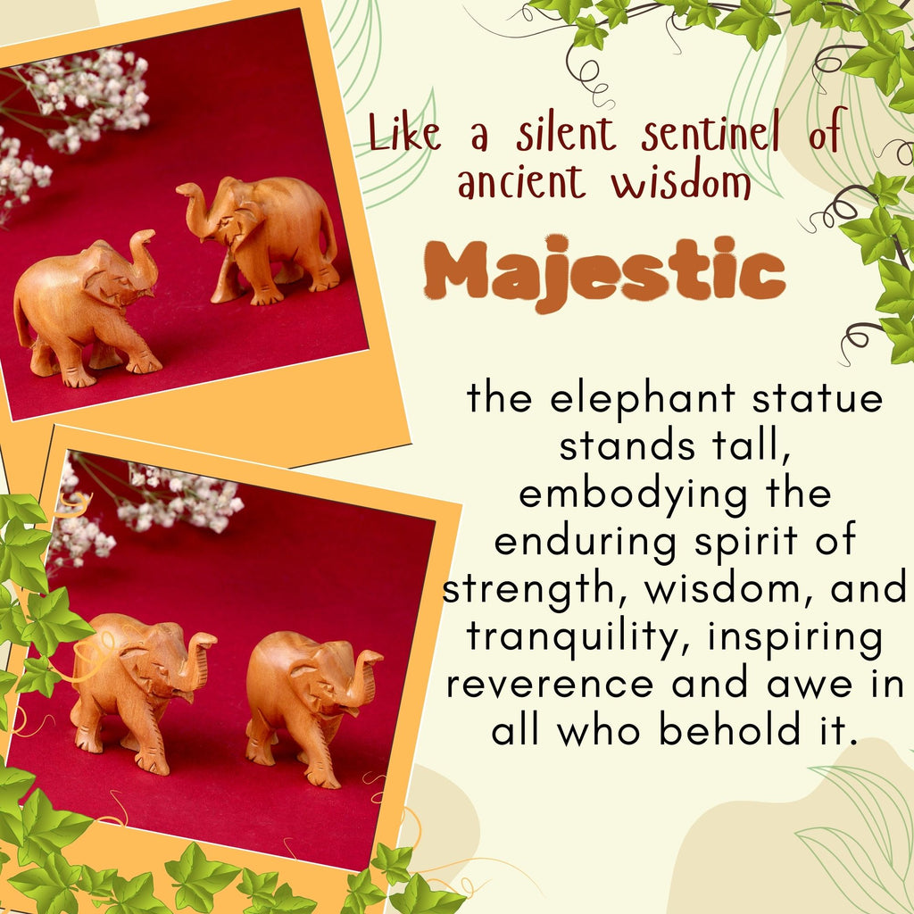 RDK Natural Sandalwood 1 Inch Elephant Pair