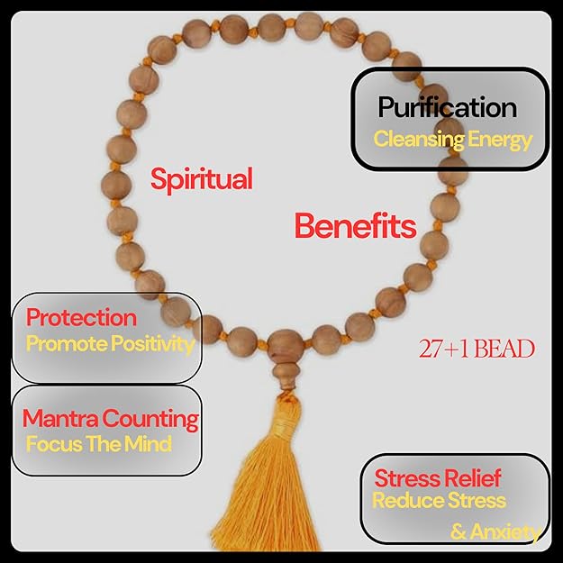 RDK Natural Sandalwood 27+1 Knotted Japa Mala