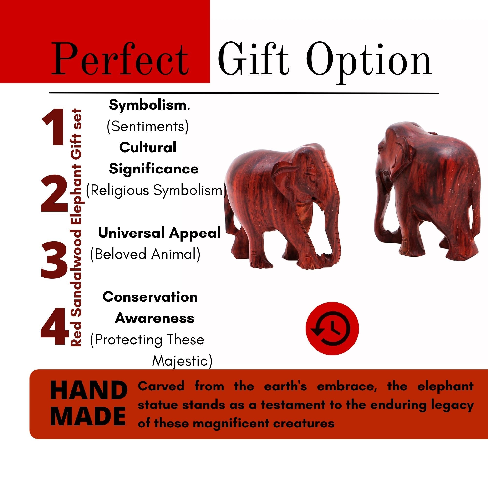 RDK Red Sandalwood 3 Inch Elephant Pair