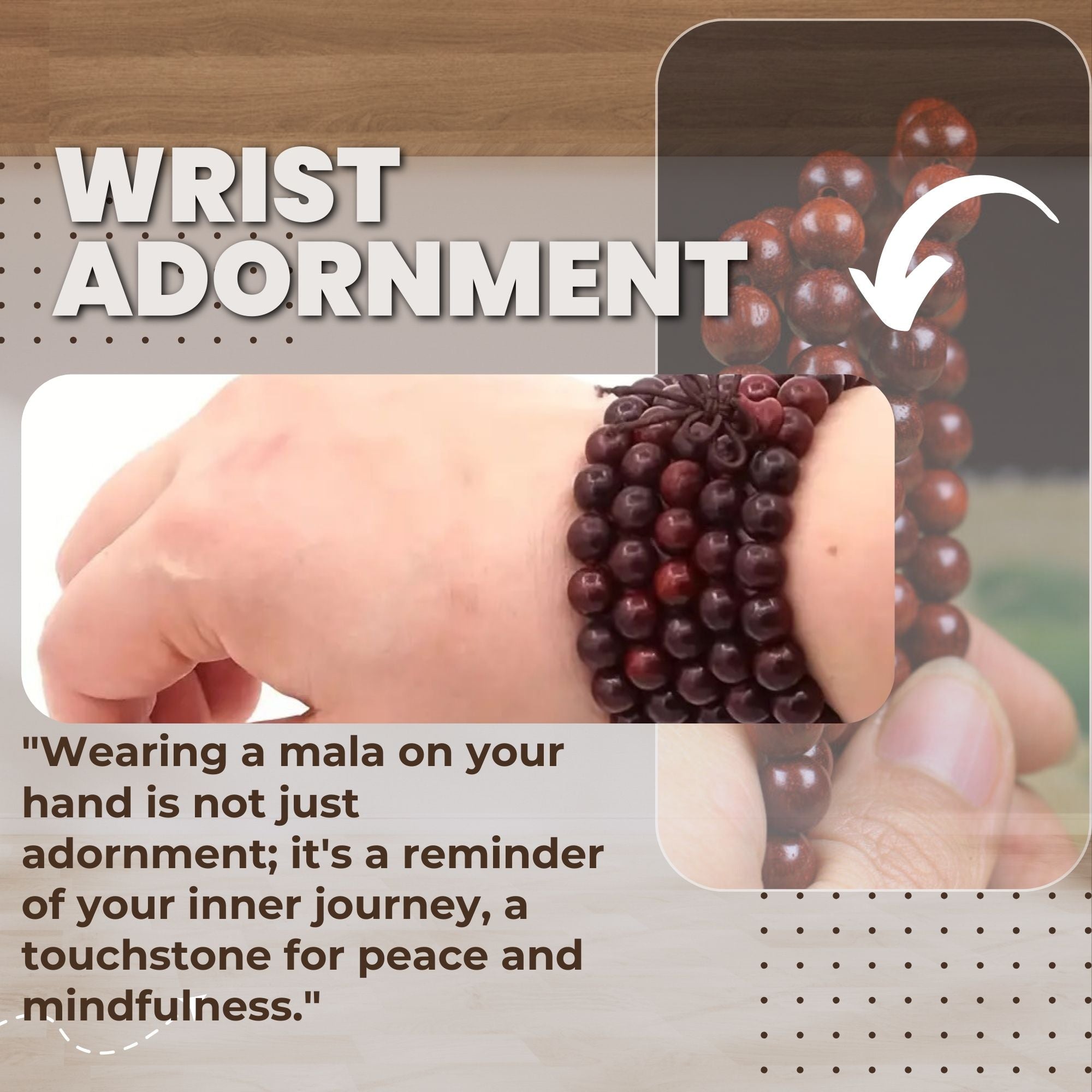 RDK Premium Red Sandalwood Mala (108 Beads) with Guru Bead