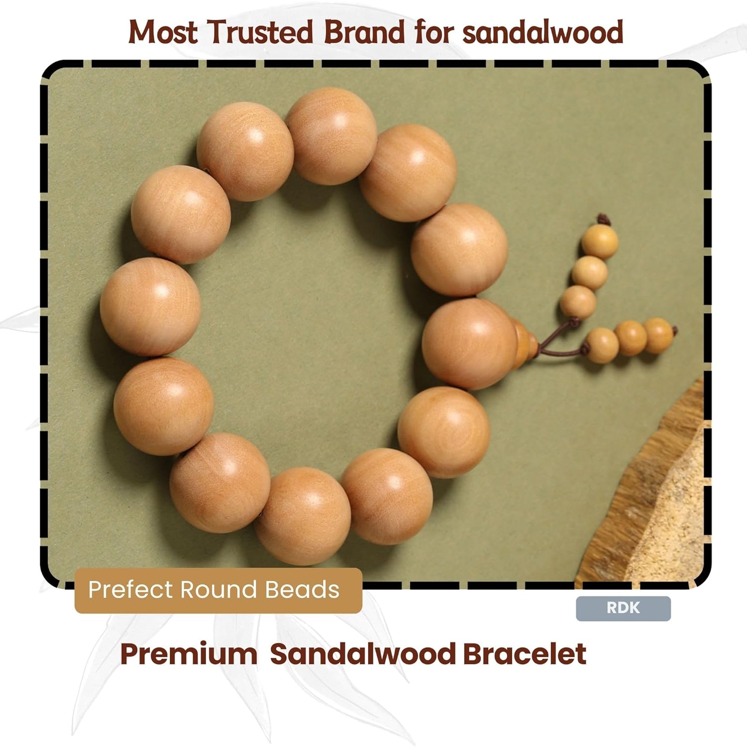 RDK Premium Natural Sandalwood Bracelet (Wooden Kada) for Men & Women