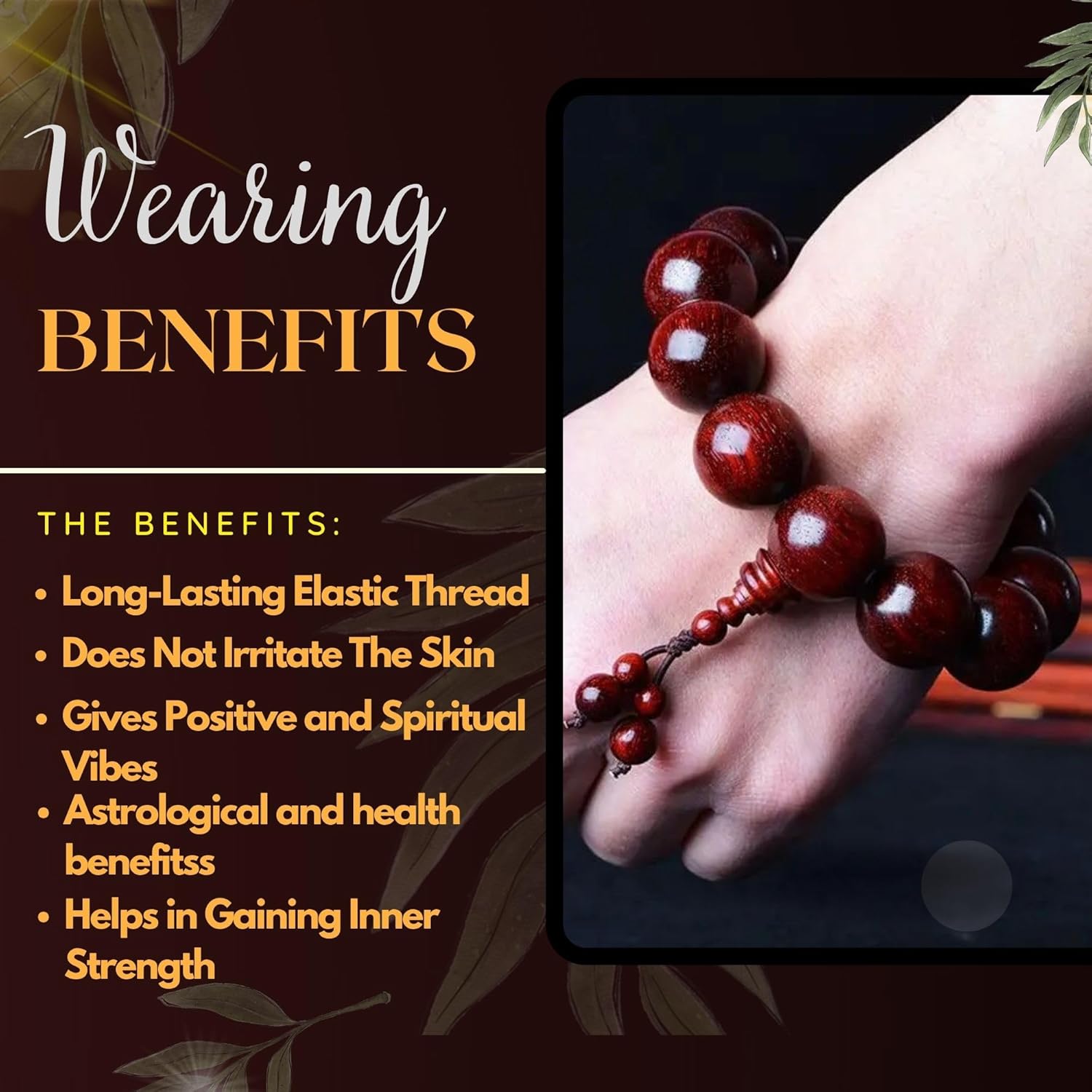 RDK Premium Red Sandalwood (Rakta Chandan) Bracelet for Men & Women