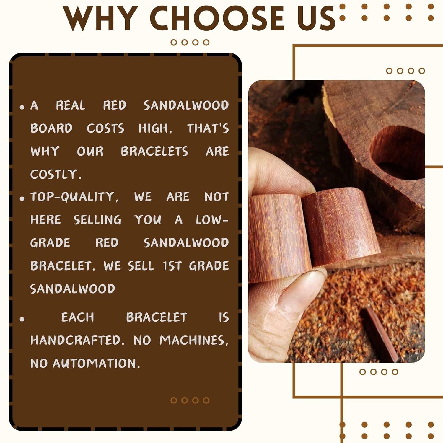 RDK Premium Red Sandalwood (Rakta Chandan) Bracelet for Men & Women