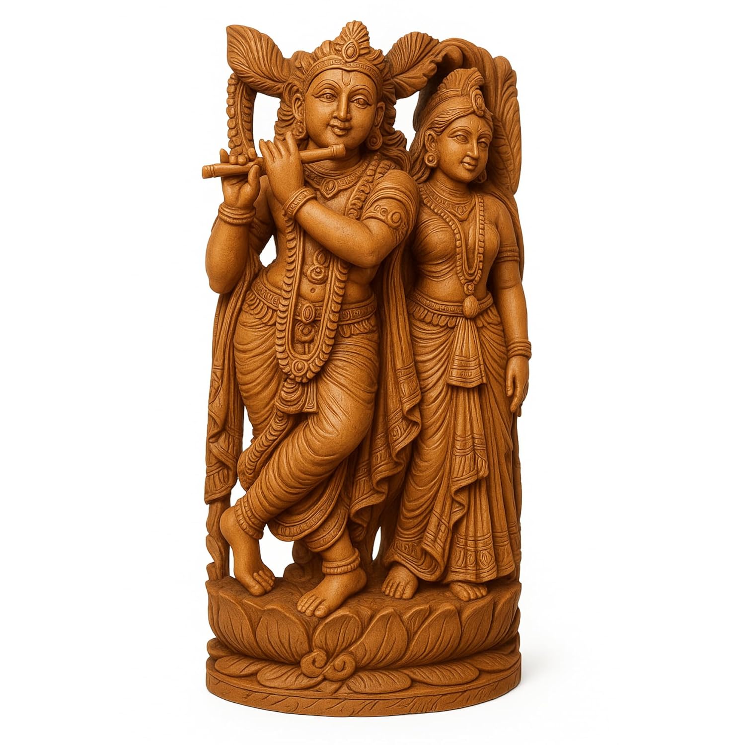 RDK Natural Sandalwood 3 Inch Radha Krishna Jodi Idol