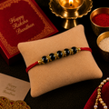 RDK Five Beads Ebony (Karungali) Rakhi for Brother with Sacred Thread
