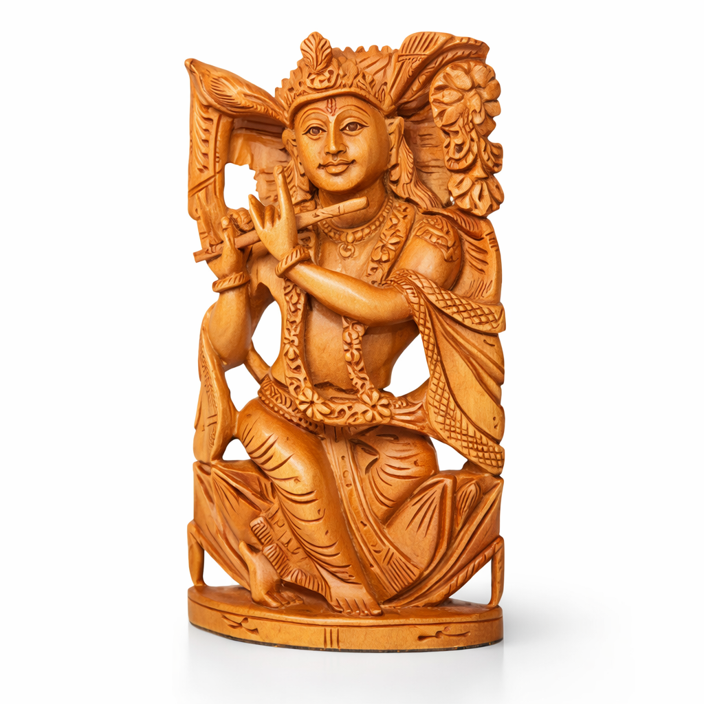 RDK Natural Sandalwood 3 Inch Krishna Idol