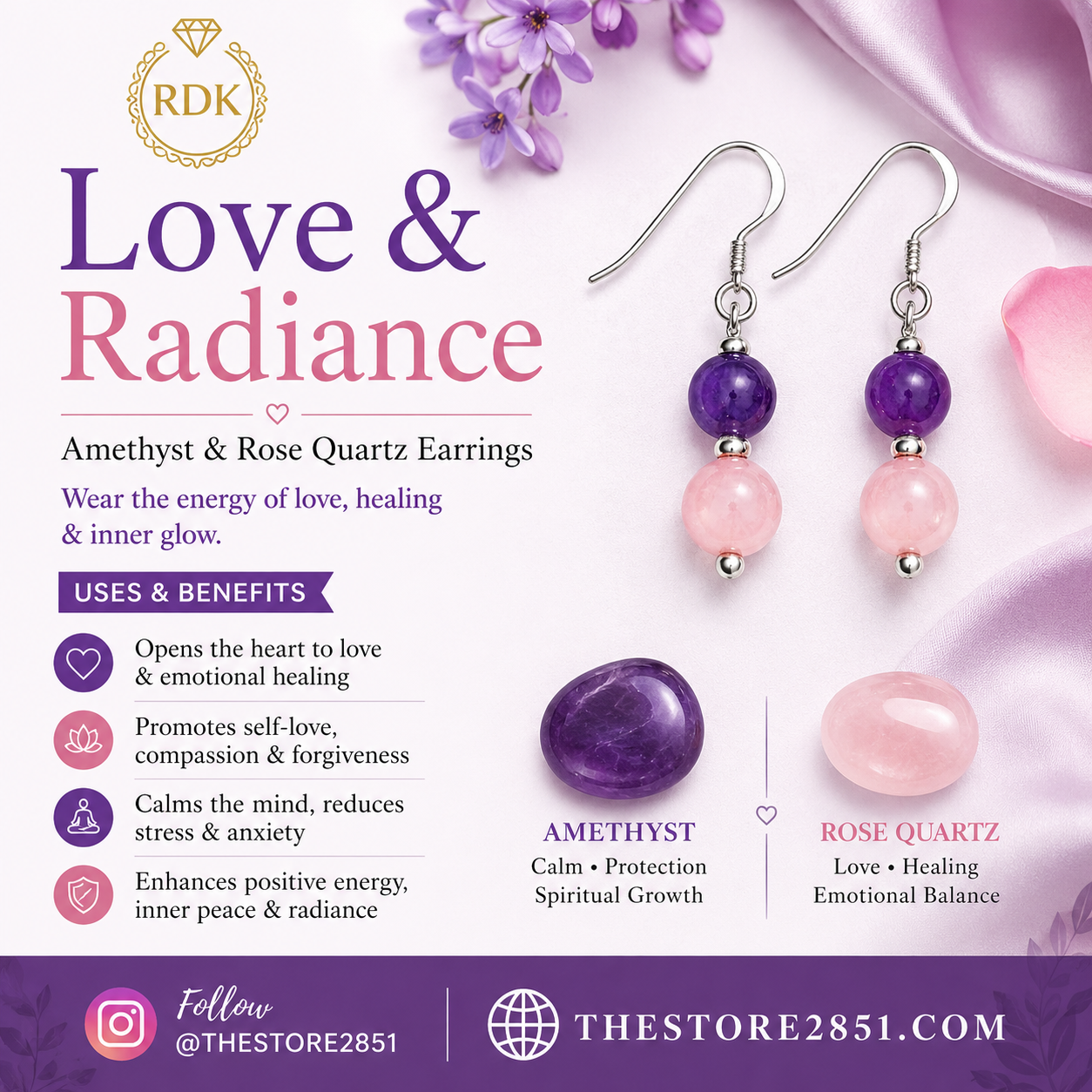 RDK Love & Radiance Gemstone Drop Earrings