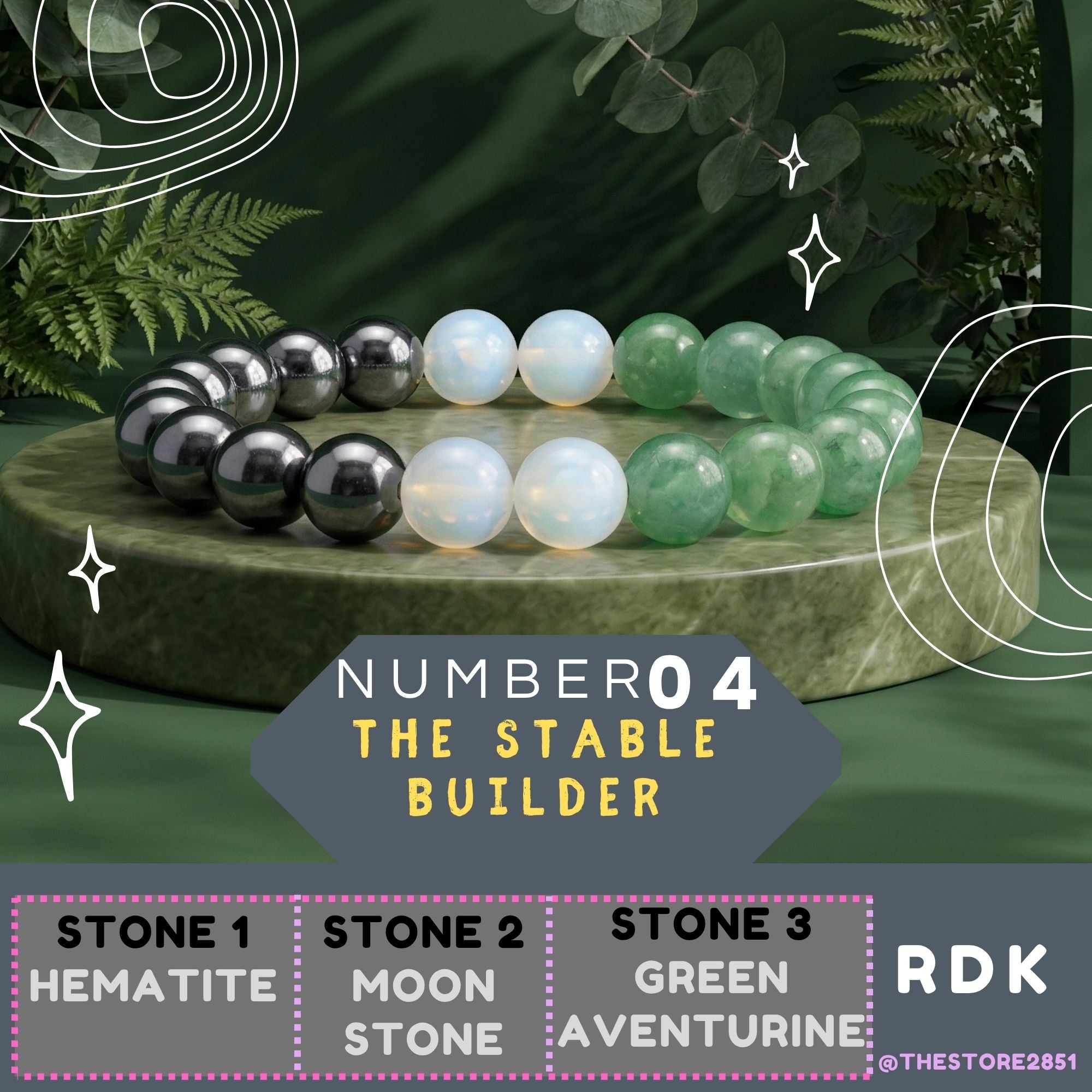 RDK Natural Gemstone Numerology Bracelet (Mulank 1–9) for Luck, Wealth & Spiritual Healing