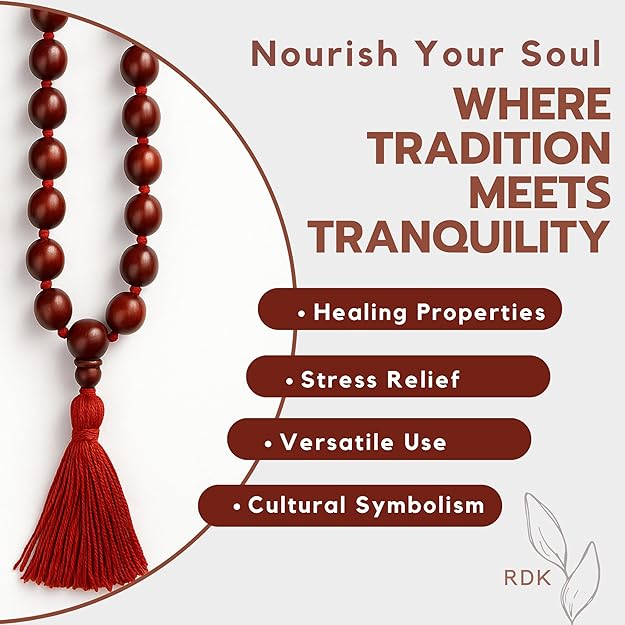 RDK Red Sandalwood (Rakta Chandan) 27+1 Knotted Japa Mala