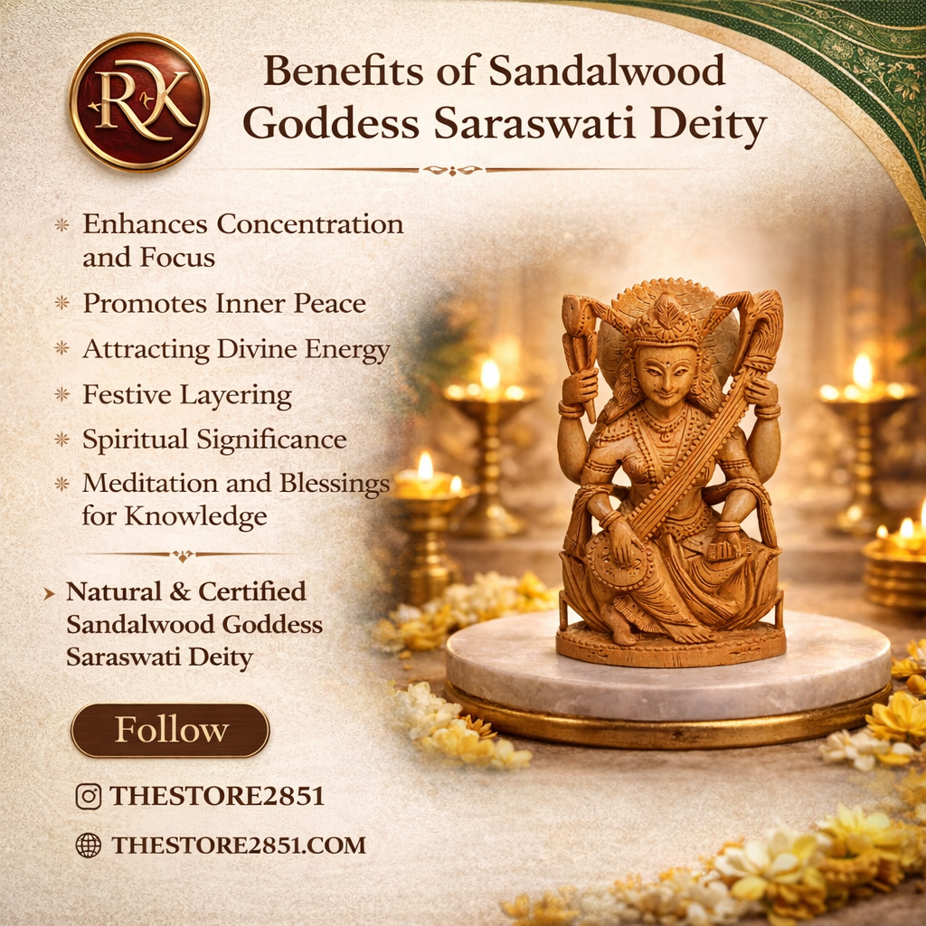 RDK Natural Sandalwood 3 Inch Saraswati Idol
