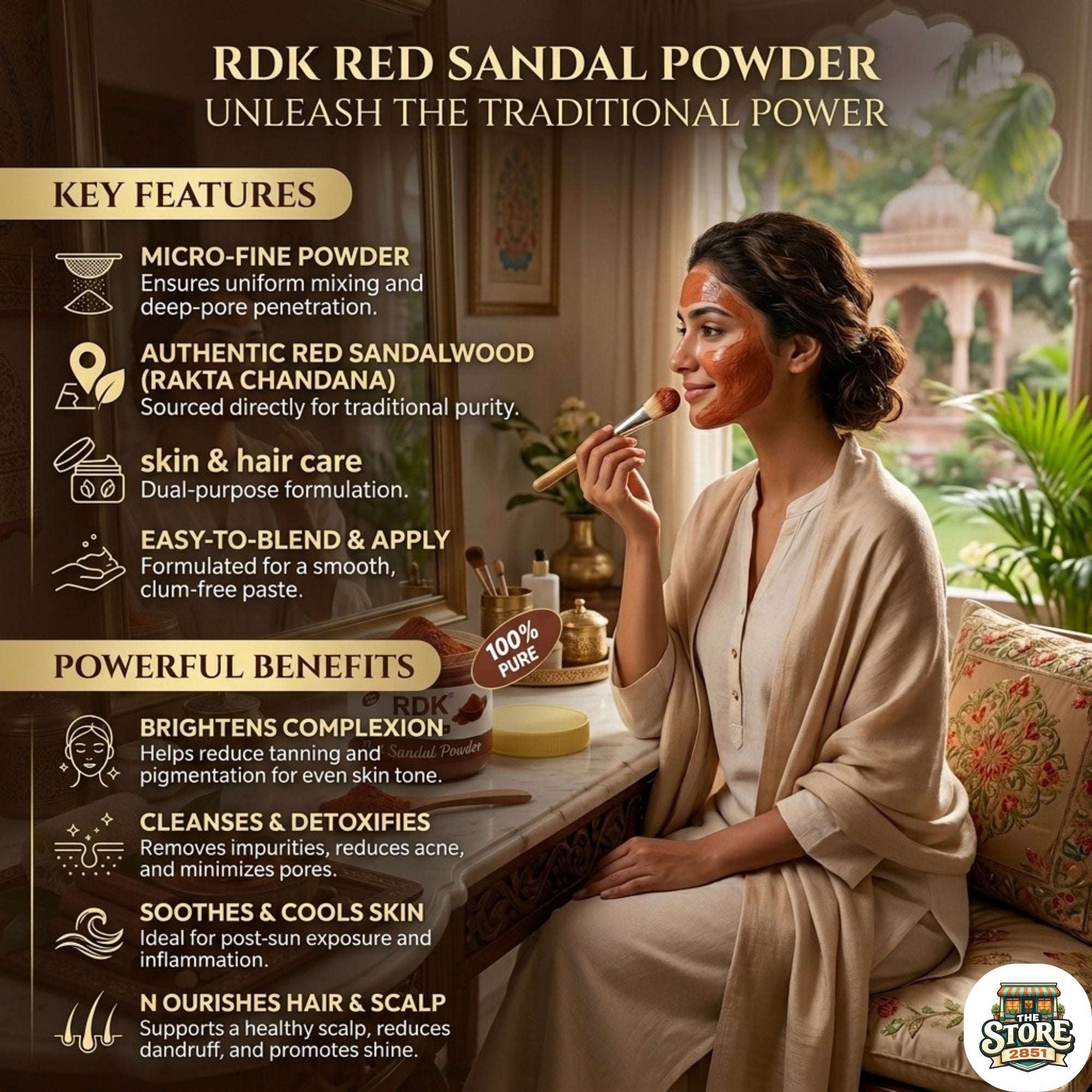 RDK Mirofine Red Sandalwood Powder (Rakta Chandan) – Pure & Natural
